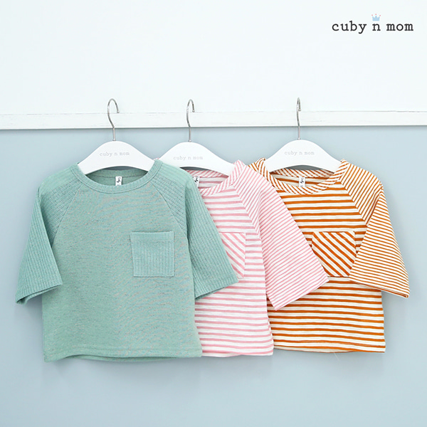 [큐비앤맘]라그랑 포켓 7부 티셔츠(봄)